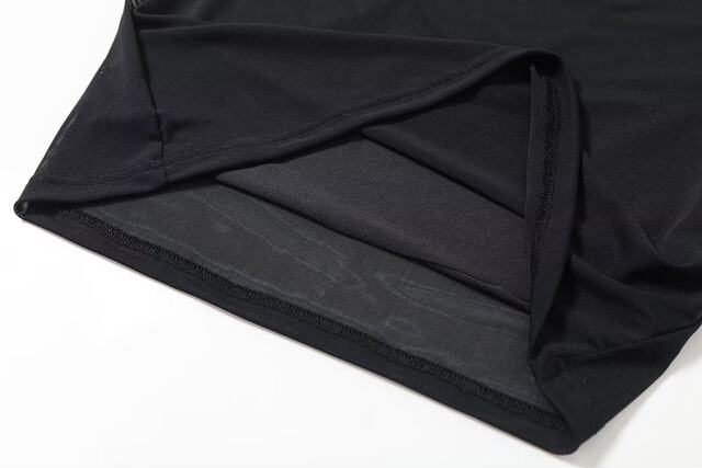 Cotton retro design high double-layer mesh hip-pack long skirt with side pleated high waist fish tail long skirt
