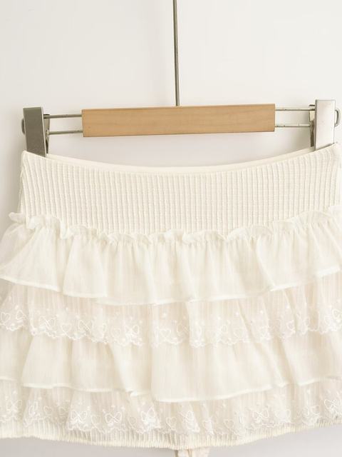 Cotton sweet little girl lace piled with miniskirts lolita princess ins pure cake skirt prevent exposure