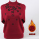 Middle-aged and elderly women's autumn and winter sweaters thickened and warm half turtleneck pullover plus velvet knitted bottoming sweater