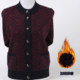 Middle-aged and elderly autumn and winter women's sweater cardigan coat velvet thickened grandma round neck sweater loose top