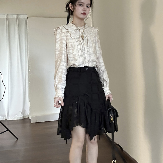 Soft Lucy - Miss - Asymmetrical design sense original niche destroys fishtail a-line skirt