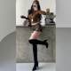 YoungGirlDay American hot girl sexy low waist zipper slit anti-exposure hip pu leather skirt short skirt