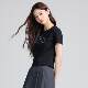 RPB BRAND cat pattern embroidered front shoulder short-sleeved girls T-shirt new popular slim short top