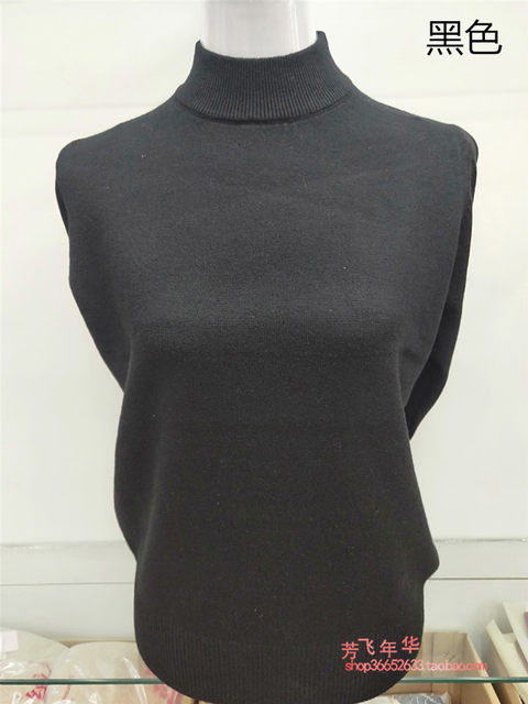 Autumn and winter half turtleneck sweater for women, loose solid color thickened short knitted sweater, versatile mid-collar winter bottoming shirt