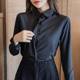 velvet thickened black shirt for women in autumn and winter long-sleeved new work clothes large size workwear inner wear warm white shirt for women
