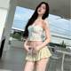 Women's new swimsuits and sweet floral split skirt bikini sexy small breasts cute pure vacation beach hot spring