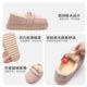 Thin strips of bread shoes for women Korean style cute kitten home Internet celebrity autumn and winter thick-soled warm Lok Fu cotton slippers ins
