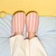 
Thin strips niche contrasting striped cotton and linen slippers for men and women comfortable home couple air-conditioned room floor shoes spring and summer