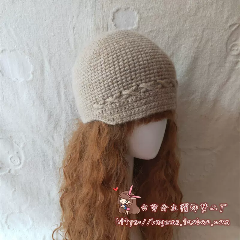 原创秋冬新款手工钩花貂绒针织百搭小众保暖休闲韩版