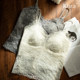 Kbra lace base suspender vest for women 2025 new summer wear with chest pad inner top for women