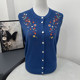 
Early autumn mother's thin cardigan fashionable middle-aged and elderly women's clothing fashionable elderly women's embroidered pocket knitted sweater