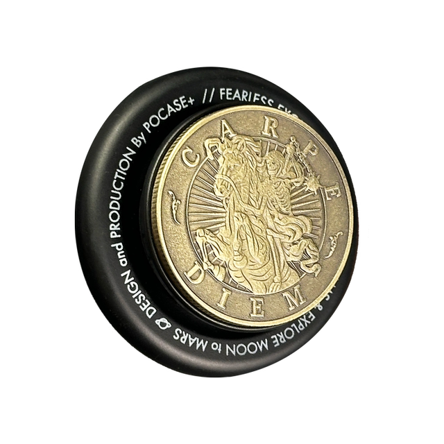 'Carpe diem, seize the moment' Latin proverb Metal cover magnetic holder for Apple iPhone