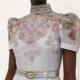 2025 Spot Australian Autumn New Silk Linen Small High Neck Belt Waist Short Sleeve Mid-Length Dress with Suspenders