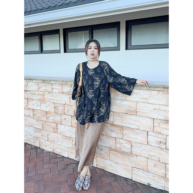 vogana Cannes home large size original vacation style waist-hugging large A-spoke dress loose belly-covering suspender long skirt