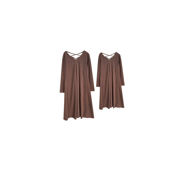 Vogana Cannes plus size original paper skirt sexy back cross waist slimming A-line dress double version