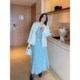 
VOGANA Cannes home large size women's French temperament tea skirt autumn strap bow waist A-line dress