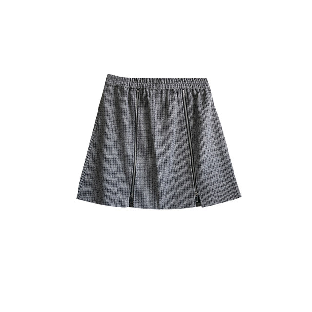 vogana Cannes home large size original irregular zipper skirt thickened warm waffle A-line skirt