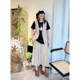 Vogana Cannes Large size original British temperament with female suit vest pleated long half -body skirt
