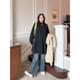VOGANA Cannes home large size women's clothing French elegant loose slim waist-hugging ruffled mid-length dress
