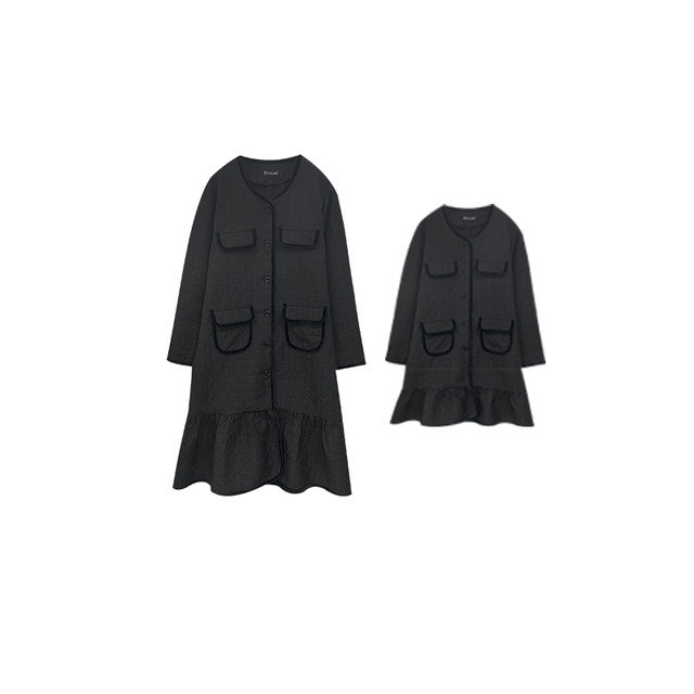 vogana Cannes home large size original old Qian style gentle ruffled edges to cover flesh to make you look slimming A-line dress with long and short style