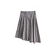 Vogana Cannes Large size original irregular skirt retro grid skirt loose and half -body skirt
