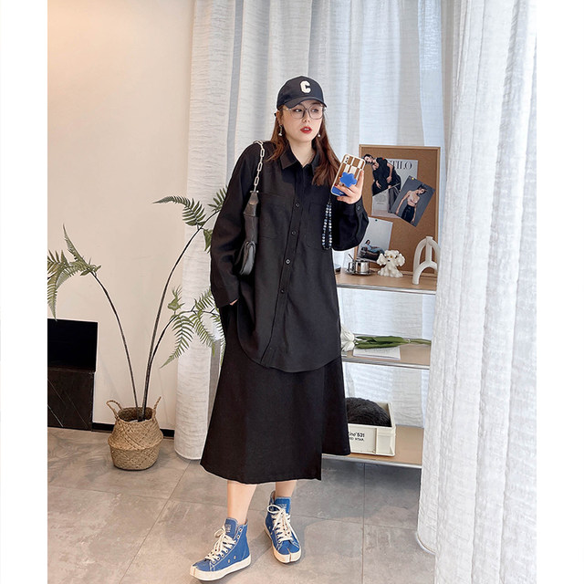 vogana Cannes home large size original retro polka dot simple horse hoof buckle meat-covered A-line skirt high waist to make you look thin