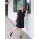 vogana Cannes home large size original Korean style suit skirt summer loose A-line slim double-breasted dress