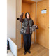 Vogana Cannes Large size original retro Fund pattern texture warm lamb hair loose jacket vest
