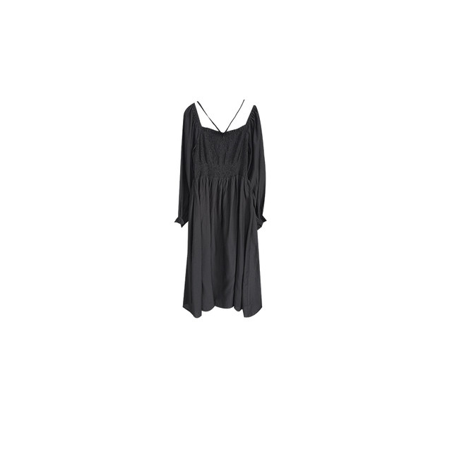 vogana Cannes home large size original French temperament Simake tight waist slimming neck A-line dress