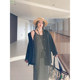 VOGANA Cannes home large size women's paper sheet people temperament casual striped dress spring waist A-line suspender skirt
