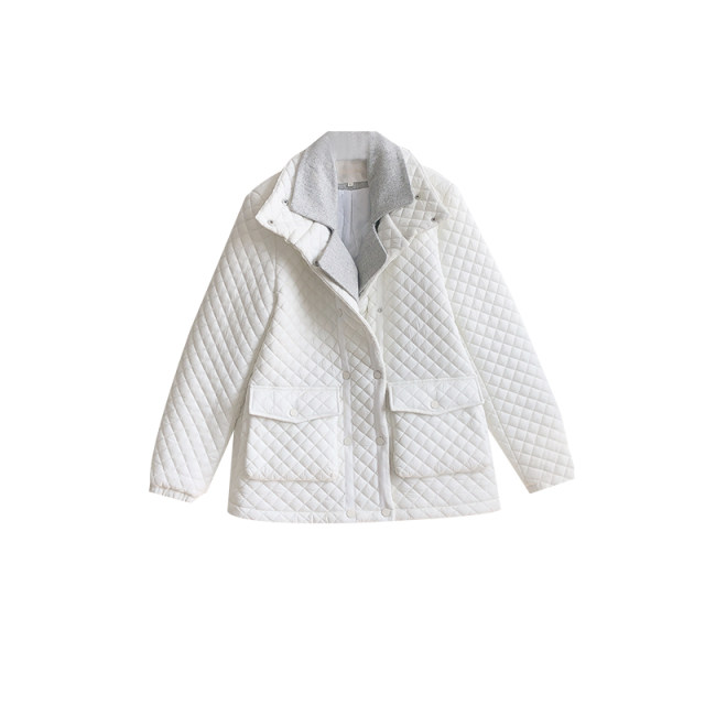 vogana Cannes large size original Korean style age-reducing jacket fashionable fake two-piece spliced ​​warm quilted cotton coat