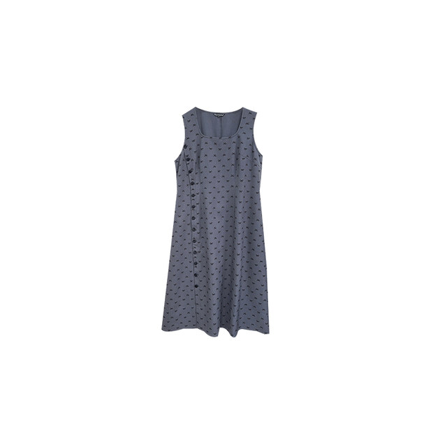 vogana Cannes home large size original sweet three -dimensional bow U -collar loose and thin side buckle A version vest skirt autumn
