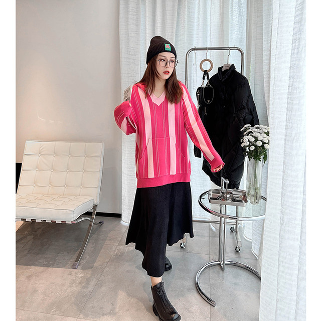 vogana Cannes home large size original autumn and winter retro loose slimming mid-length skirt for flesh-covering A-line skirt