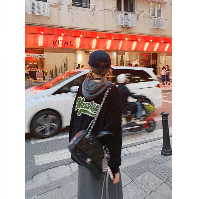 Large size original early autumn loose casual sports jacket wide -leg pants set lazy two -piece set
