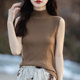 Elegant pure half turtleneck sweater vest female temperament mid-neck slim sleeveless suit inner bottom shirt top