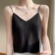 Really silk suspender vest female inside sunding base sitrium satin -in summer V -neck design sensuality outside wearing top