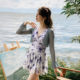
Yimeishan one-piece swimsuit for women in hot springs, high-end 2025 new seaside vacation one-piece, conservative skirt style to cover the flesh