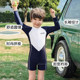 Yimeishan children's swimsuit for boys and girls long-sleeved one-piece warm 2025 new quick-drying boy treasure hot spring