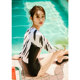 Yimeishan one-piece swimsuit women's long-sleeved 2025 new slim swimming pool professional sports triangle adult hot spring