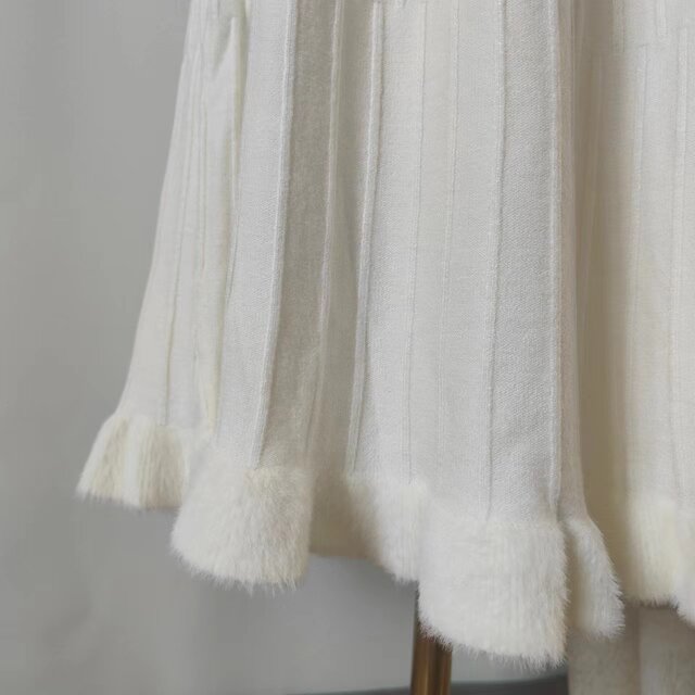 2023 Autumn and Winter New High Waist Skirt Solid Color Swing Skirt A-Line Pleated Mid-Length Korean Style Long Skirt for Women