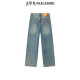 Peacebird Women's Autumn New Embossed Wide Leg Jeans A3HAE3427
