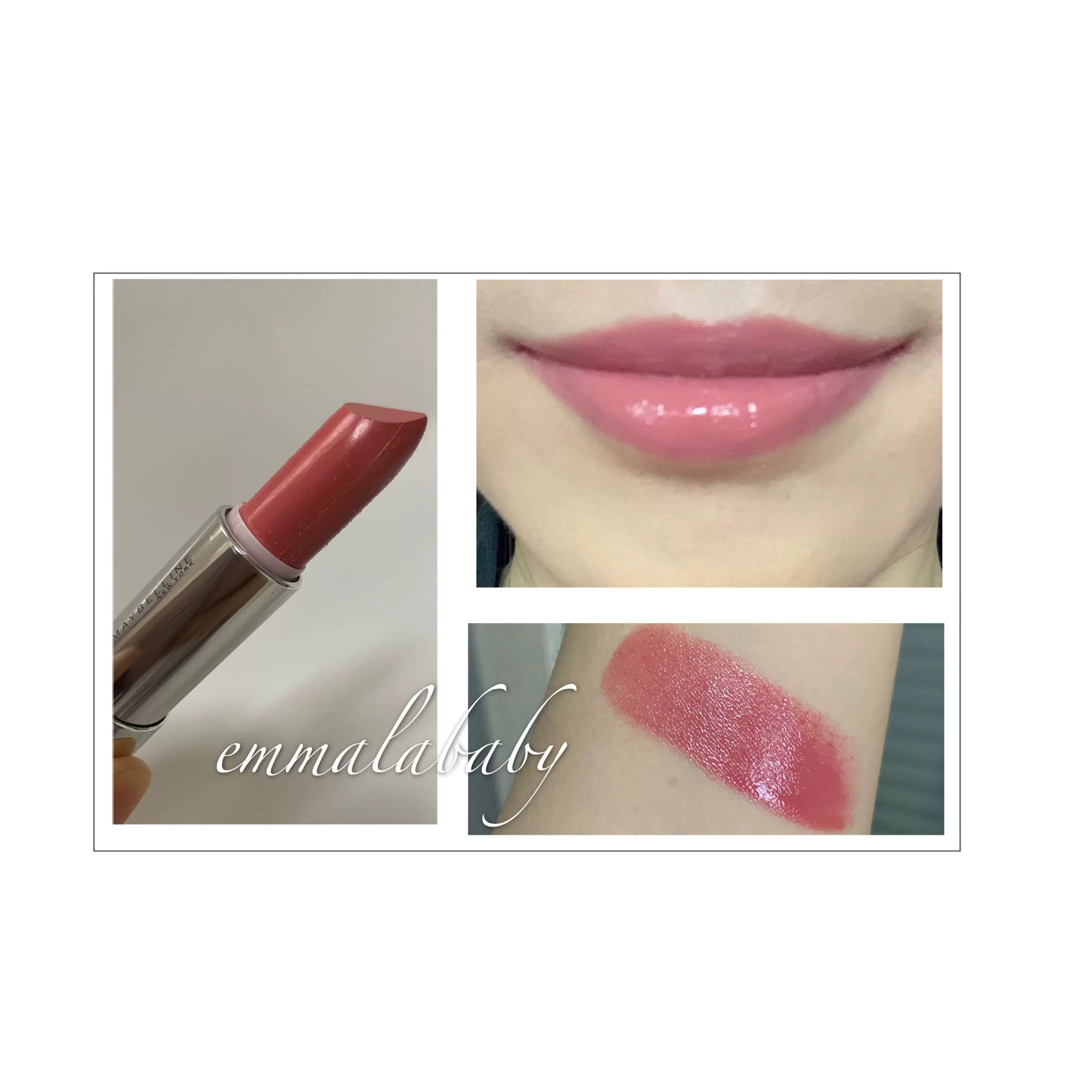 白皮涂日常又气质 美宝连绝色持久花蜜滋润唇膏豆沙粉