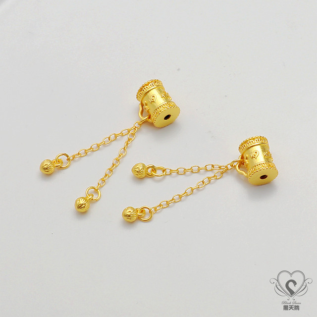 18K matte gold-filled gold-protected zircon butterfly barrel bead bud earrings diy handmade jewelry earrings tassel pendant