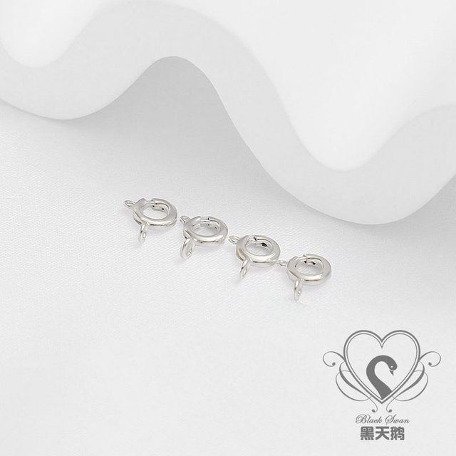 14K bag gold beads DIY accessories round spring buckle 6mm two bracelet necklace color-retaining connection buckle one