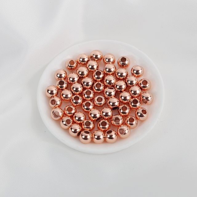 18K bag of gold beads DIY bracelet color-retaining round beads plated K gold sparse beads 2/3/4/5/6MM (100 pieces per serving)