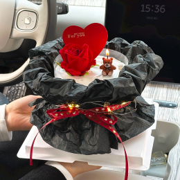 214 Valentine's Day Sydney paper bouquet cake decoration simulation rose plug-in couple confide card