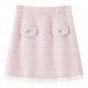 BANANA BABY Spring 2025 new sweet and elegant small fragrance skirt for women high waist splicing short skirt
