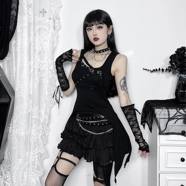 Wannathis Halloween Gothic Punk Rock Songs Subculture Dressing Abi Black Hot Girl Top