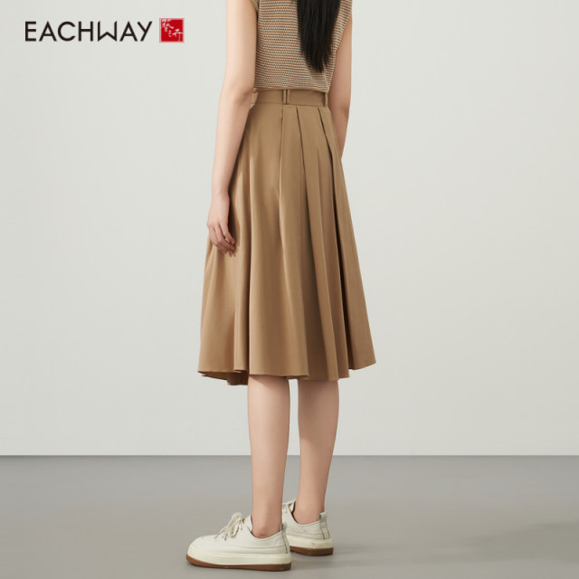 
Yizhihui Milk Milk Khaki Commuter A-line Skirt 2025 Spring
