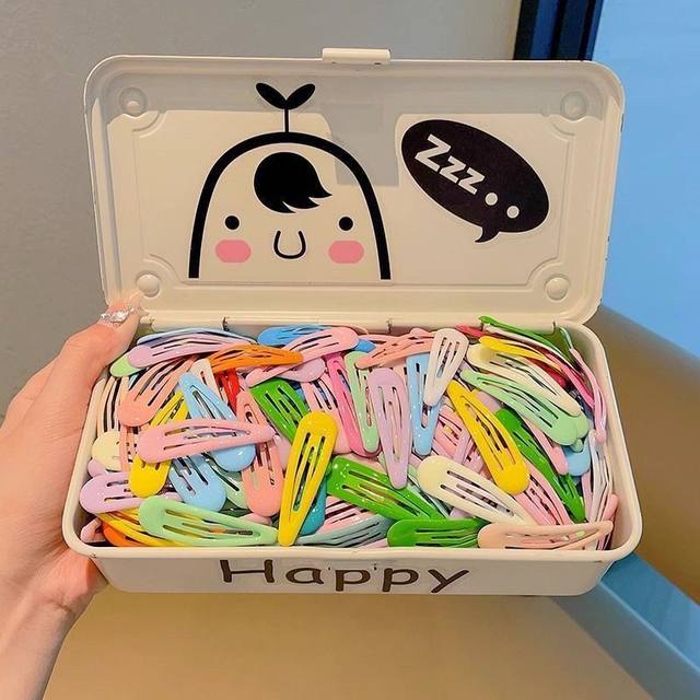 30pcs~yk2 dopamine color hair clip bb clip hair clip female headwear cute bangs side broken hair clip